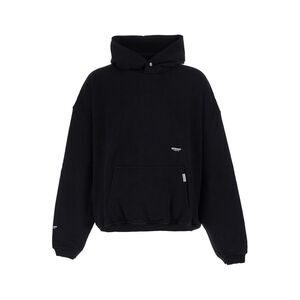 Represent Men Black Hoodie With Logo Details On Front And Back In Cotton For Men